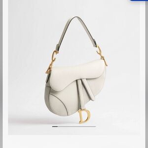 Dior Latte Grained Saddle Shoulder Bag